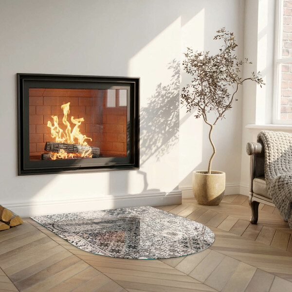 Demi-arrondi plaque protection sol devant cheminée en verre Motifs de carreaux décoratifs