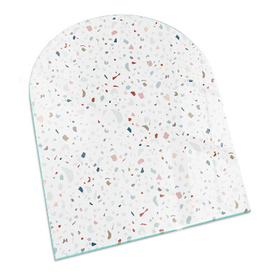 Demi-arrondi plaque de sol en verre pour poêle Motif avec de petites formes