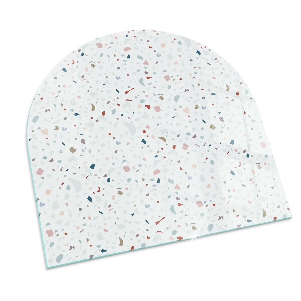 Demi-arrondi plaque de sol en verre pour poêle Motif avec de petites formes