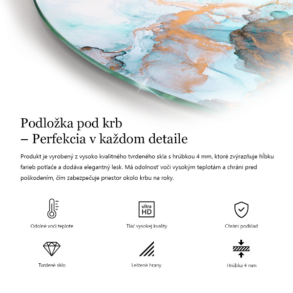 Demi-arrondi plaque de sol en verre pour poêle Motif avec de petites formes