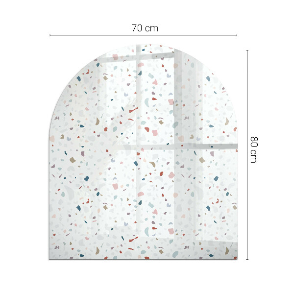 Demi-arrondi plaque de sol en verre pour poêle Motif avec de petites formes