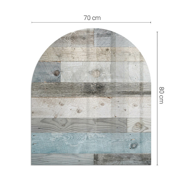 Demi-arrondi plaque protection sol devant cheminée en verre Planches de différentes teintes