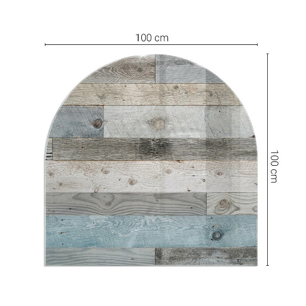 Demi-arrondi plaque protection sol devant cheminée en verre Planches de différentes teintes