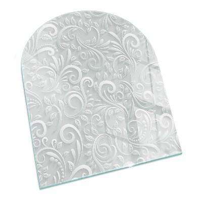 Demi-arrondi plaque verre devant cheminée Motif végétal élégant