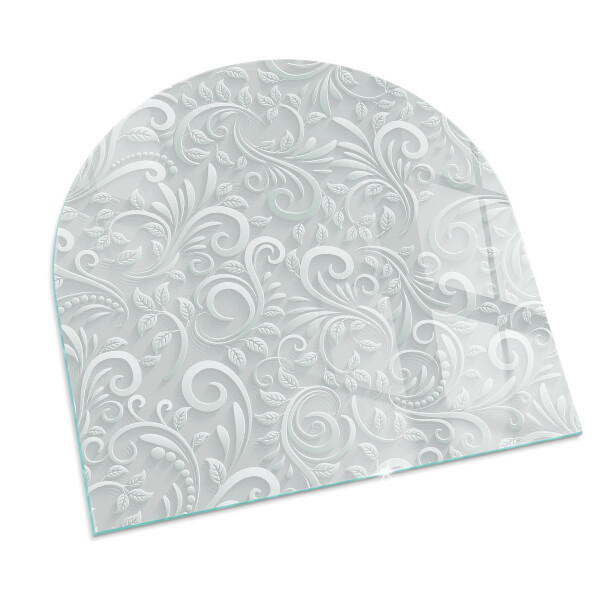 Demi-arrondi plaque verre devant cheminée Motif végétal élégant