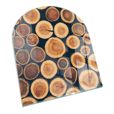 Demi-arrondi plaque de sol en verre pour poêle Boîte en bois découpé