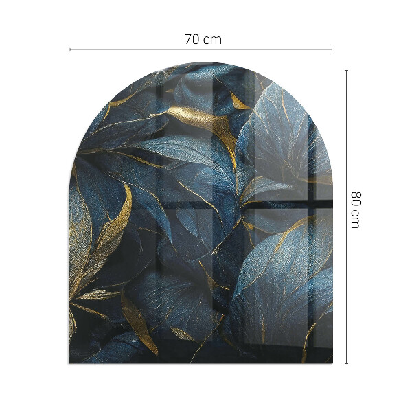 Demi-arrondi plaque verre devant cheminée Feuilles élégantes en texture