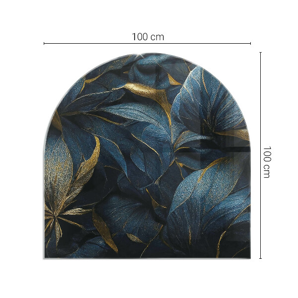 Demi-arrondi plaque verre devant cheminée Feuilles élégantes en texture