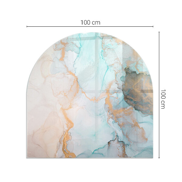 Demi-arrondi plaque protection sol devant cheminée en verre Motif fluide abstrait