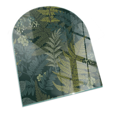 Demi-arrondi plaque de sol en verre pour poêle Motifs végétaux avec des papillons