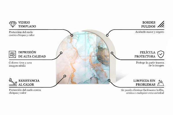 Demi-arrondi plaque de sol en verre pour poêle Motifs végétaux avec des papillons