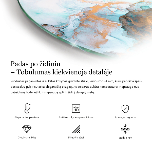 Demi-arrondi plaque de sol en verre pour poêle Motifs végétaux avec des papillons