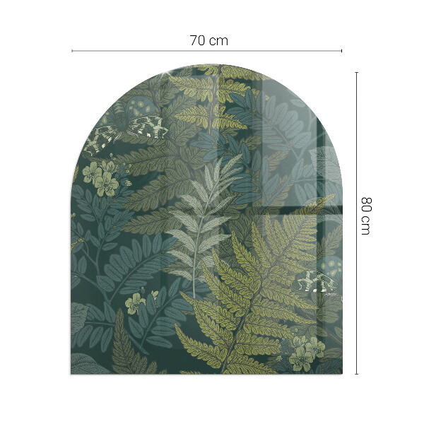 Demi-arrondi plaque de sol en verre pour poêle Motifs végétaux avec des papillons