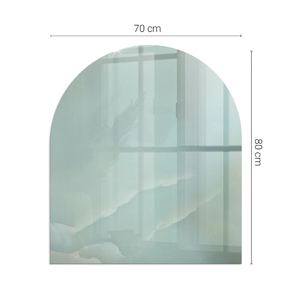 Demi-arrondi plaque protection sol devant cheminée en verre Motif marbré délicat