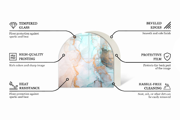 Demi-arrondi plaque de sol en verre pour poêle Couleur marron