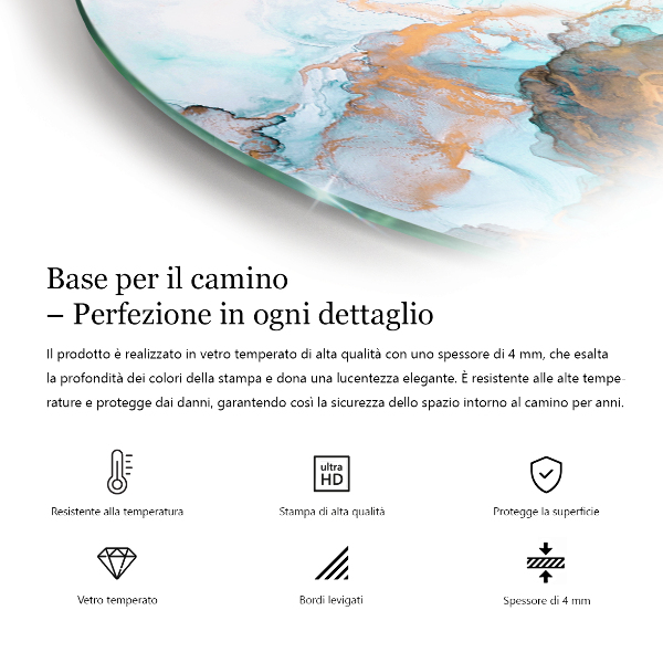 Demi-arrondi plaque de sol en verre pour poêle Couleur gris-vert