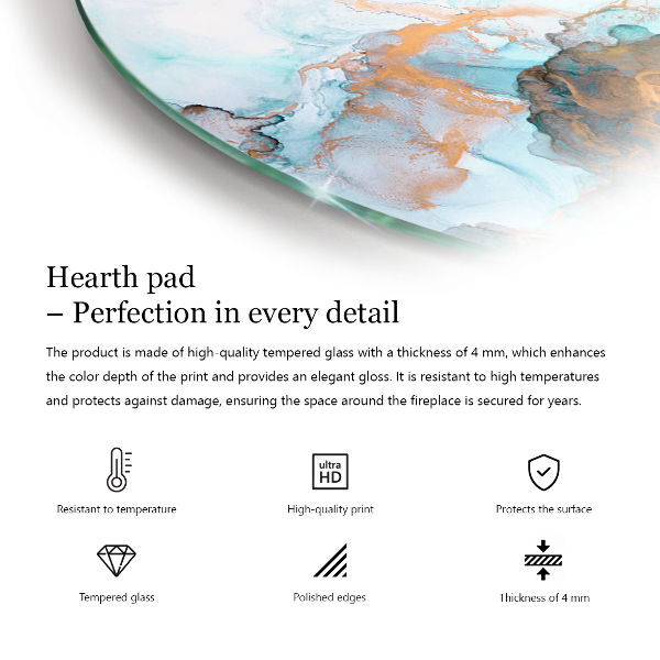 Demi-arrondi plaque de sol en verre pour poêle Couleur beige