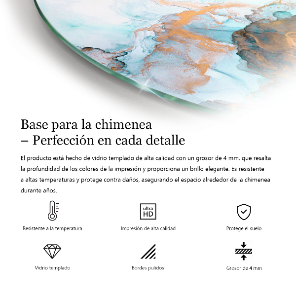 Demi-arrondi plaque de sol en verre pour poêle Couleur ivoire