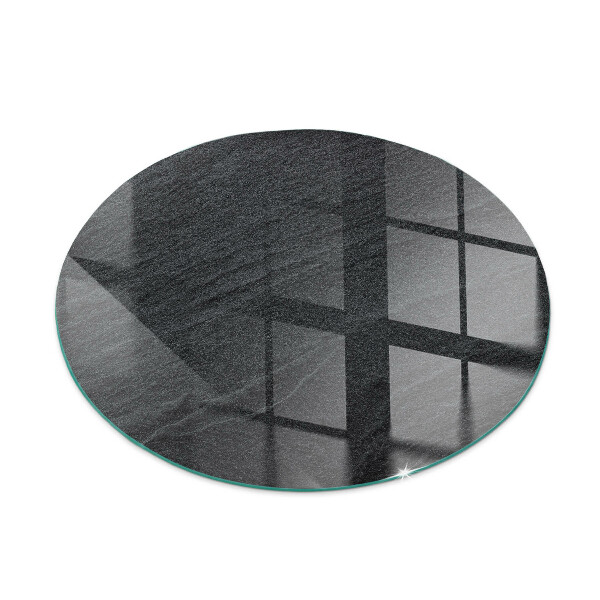 Ronde verre sous poêle à bois texture de pierre naturelle