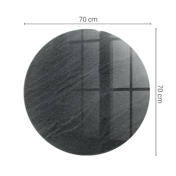 Ronde verre sous poêle à bois texture de pierre naturelle