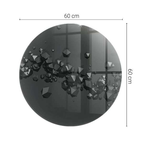 Ronde plaque de verre pour cheminée nuage abstrait de solides