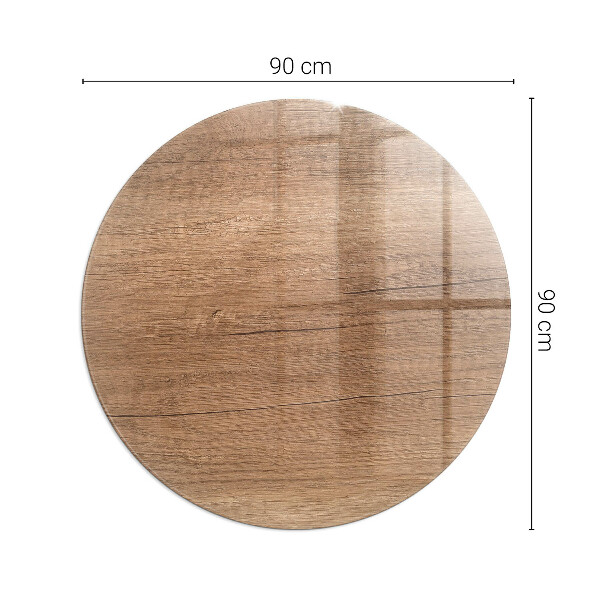 Ronde verre sous poêle à bois Motif bois naturel