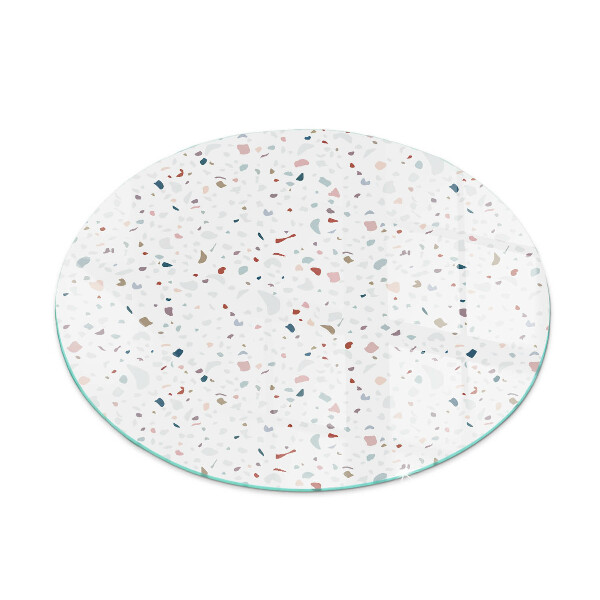 Ronde verre sous poêle à bois Motif avec de petites formes