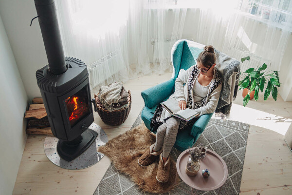 Ronde verre sous poêle à bois Motif avec de petites formes