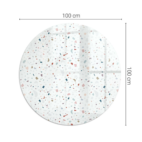 Ronde verre sous poêle à bois Motif avec de petites formes