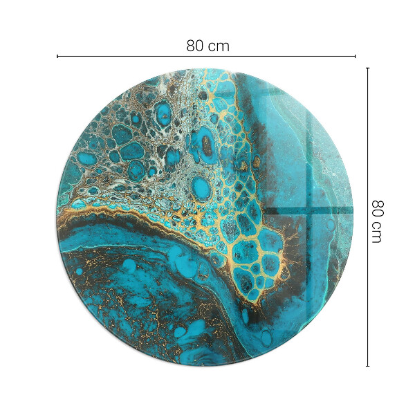 Ronde vitre sous poêle à bois motif organique abstrait