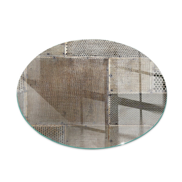 Ronde plaque de verre pour cheminée Modèle de feuille perforée