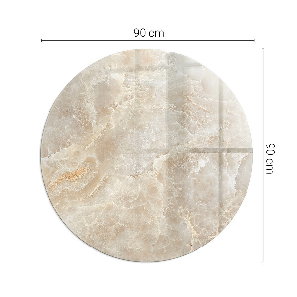 Ronde verre sous poêle à bois Motif de pierre naturelle