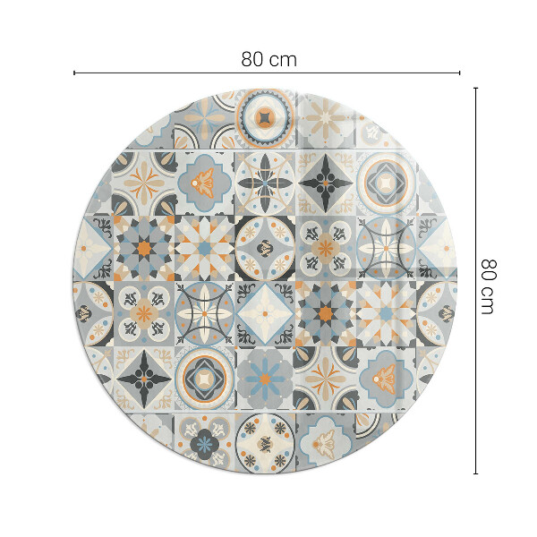 Ronde vitre sous poêle à bois Motifs de mosaïque en carreaux