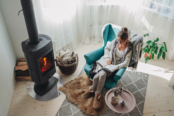 Ronde plaque de verre pour cheminée motif géométrique abstrait