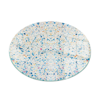 Ronde verre sous poêle à bois Motif de texture abstrait