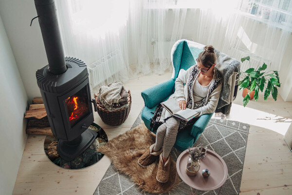 Ronde plaque de verre pour cheminée Motif floral avec des papillons