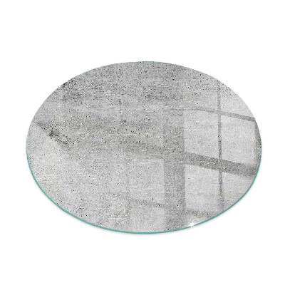 Ronde plaque de verre pour cheminée texture du béton brut