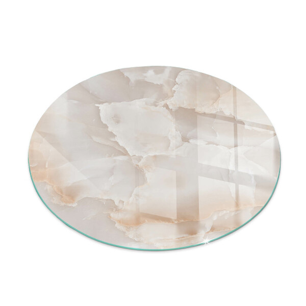 Ronde verre sous poêle à bois Motif de pierre naturelle