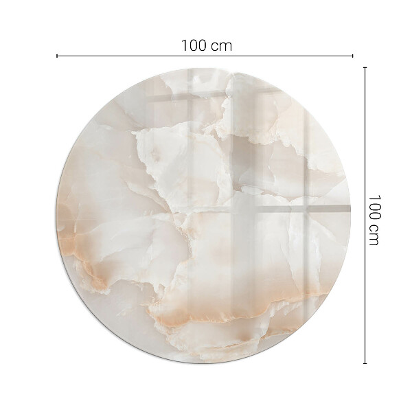 Ronde verre sous poêle à bois Motif de pierre naturelle
