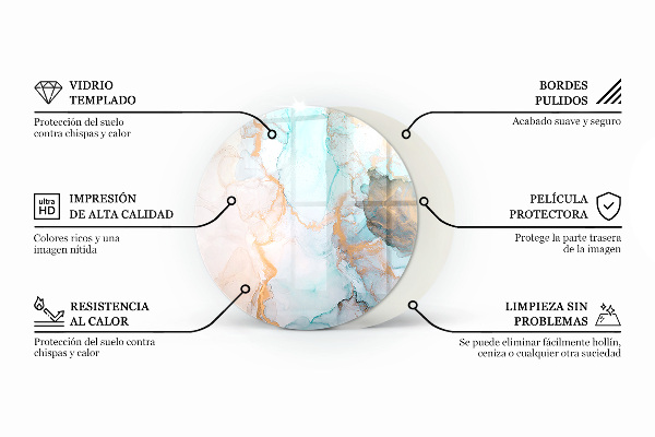 Ronde vitre sous poêle à bois Couleur crème claire