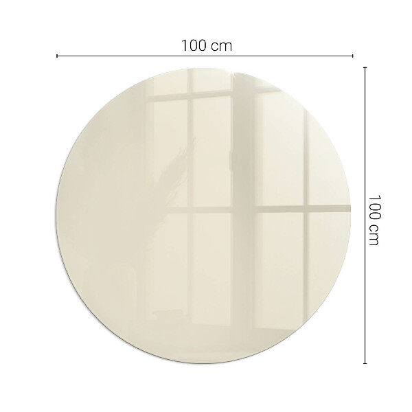 Ronde plaque de verre pour cheminée Couleur beige
