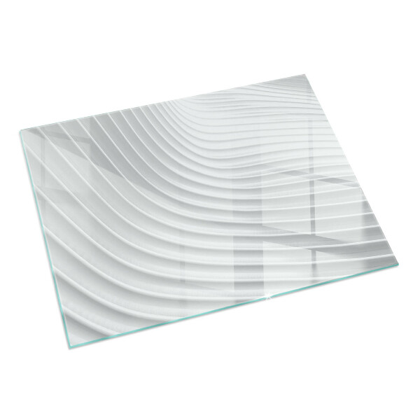 Rectangulaire plaque verre pour poêle Vagues de lignes délicates