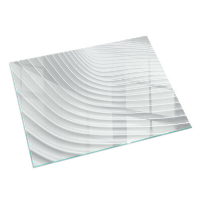 Rectangulaire plaque verre pour poêle Vagues de lignes délicates
