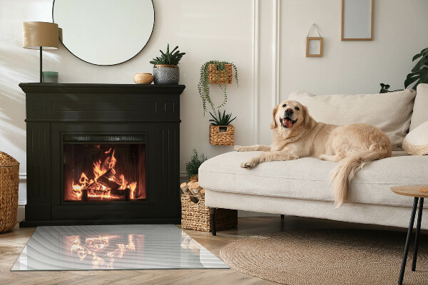 Rectangulaire plaque verre pour poêle Vagues de lignes délicates