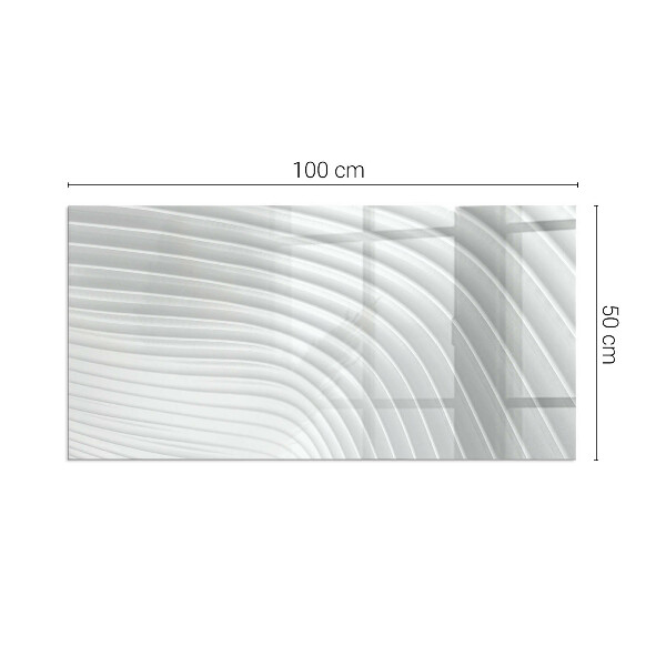 Rectangulaire plaque verre pour poêle Vagues de lignes délicates