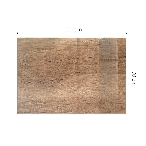 Rectangulaire plaque verre pour poêle Motif bois naturel