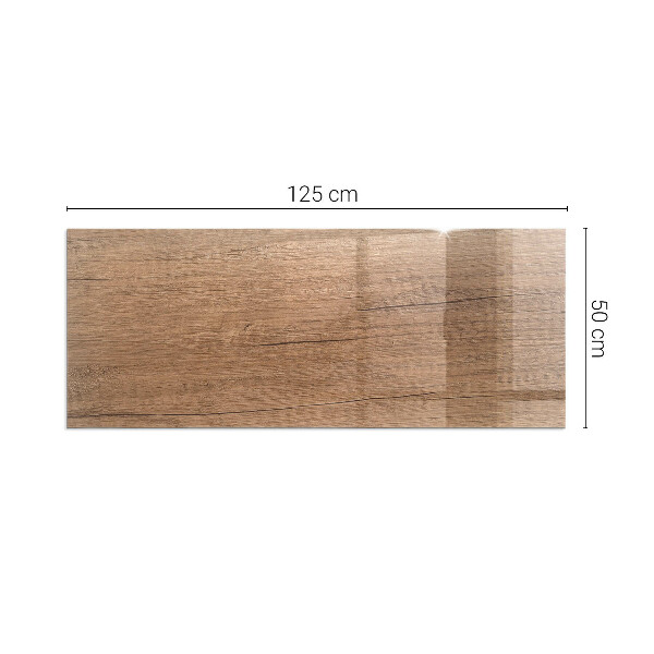 Rectangulaire plaque verre pour poêle Motif bois naturel