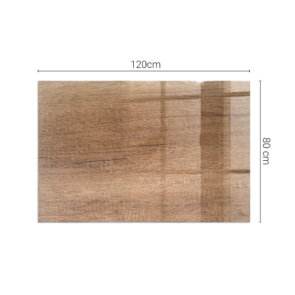 Rectangulaire plaque verre pour poêle Motif bois naturel