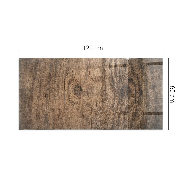 Rectangulaire plaque protection sol devant cheminée en verre Motif bois naturel