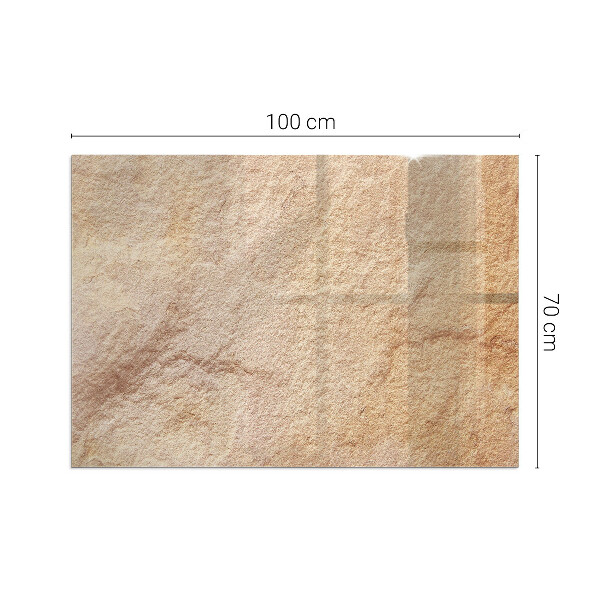 Rectangulaire plaque verre pour poêle texture de pierre naturelle